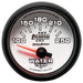 AutoMeter Phantom II 52.4mm water temperature gauge showing temperature scale from 100 to 250°F with a black dial and clear markings.