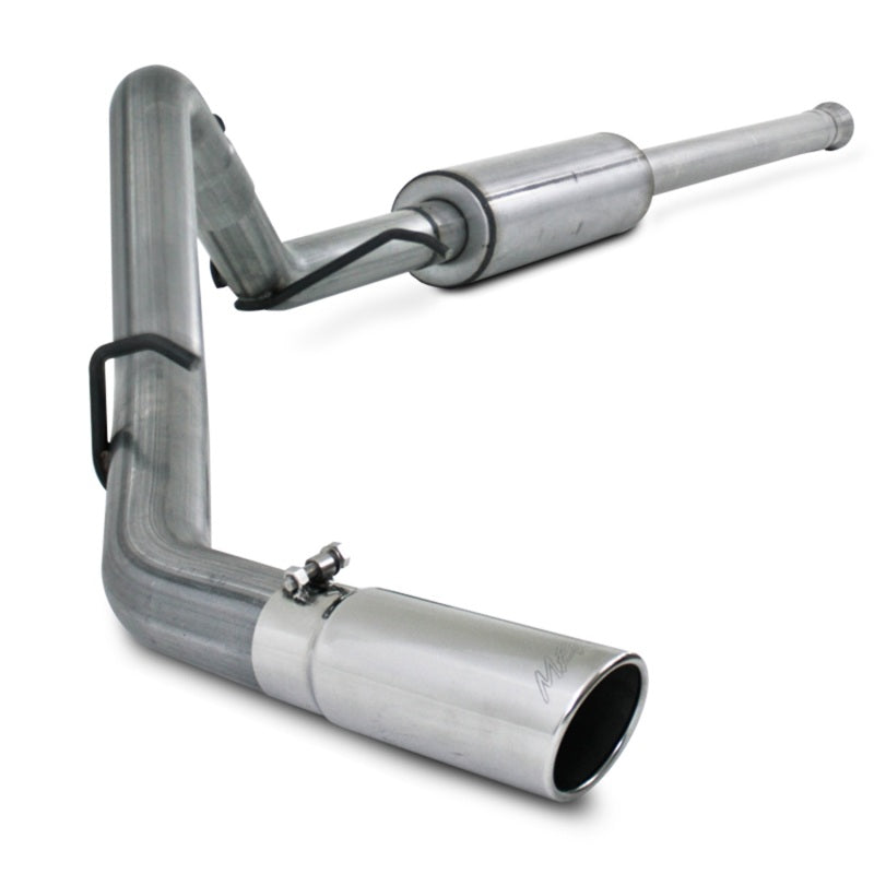MBRP catback exhaust system for 2011-2013 Chevy Silverado 1500 and GMC Sierra 6.2L V8, with a single side exit and 3.5-inch pipe