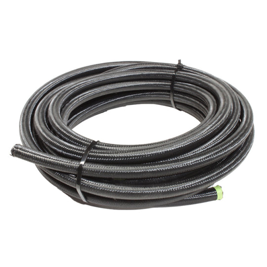 Black Snow Performance Snow 8AN braided stainless PTFE hose, 30ft injection pump component for high-performance automotive use.