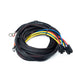 DeatschWerks dual-pump universal kit for hardwiring two fuel pumps to a vehicle battery, includes wiring and connectors.
