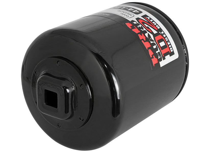 aFe Pro GUARD D2 oil filters for GM trucks V8 4.8L, 5.3L, 6.0L, 6.2L engines, set of four showing brand and product details.