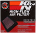 K&N Engineering drop-in air filter for 2015-2017 Audi A1 1.0L engine, showing the rectangular filter element with K&N branding.