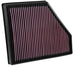 K&N Engineering 2016 Chevy Camaro SS 6.2L drop-in air filter installed in the engine compartment, showcasing the filter's design.