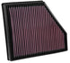 K&N Engineering 2016 Chevy Camaro SS 6.2L drop-in air filter installed in the engine compartment, showcasing the filter's design.