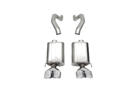 Polished Corsa Performance axle-back exhaust with 4.5-inch twin tips for Chevy Corvette C6 Z06 and ZR1 models