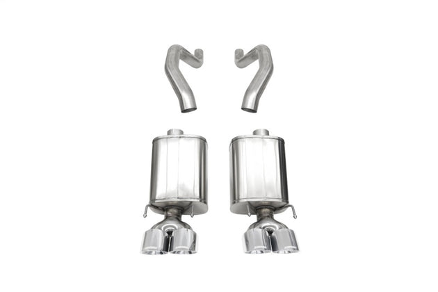 Polished Corsa Performance axle-back exhaust with 4.5-inch twin tips for Chevy Corvette C6 Z06 and ZR1 models