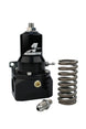 Aeromotive fuel pressure regulator with 30-120 PSI range, .313 valve, and dual AN-10 inlets and bypass for automotive performance.