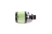 Radium Engineering 10AN ORB fitting attached to a compact air filter for automotive or racing applications.