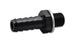 Vibrant male 14mm x 1.5 metric to 1/2 inch barb fitting for plumbing and fluid transfer applications.
