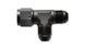 Vibrant -3AN Tee fitting with female swivel, used for high-performance fluid connections in automotive or racing applications.