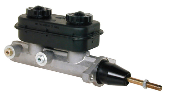 Wilwood Chrysler style brake master cylinder kit with 1-1/16 inch bore, showing the metal cylinder and attached brake fittings.