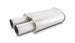 Vibrant Streetpower oval muffler with 3-inch round straight cut tip and inlet, showcasing high-performance automotive exhaust part.