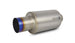 Vibrant titanium muffler with straight cut burnt tip, 3-inch inlet and outlet, showcasing sleek metallic finish and precise craftsmanship.