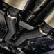 Black titanium DEI Exhaust Wrap 2-inch by 25 feet, showing the heat-resistant, woven fiberglass material wrapped around exhaust pipes.