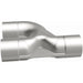 MagnaFlow Y pipe, 2.50-inch stainless steel, 90-degree smooth transition, automotive exhaust component, in silver finish.
