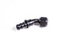 Radium Engineering 45-degree 8AN Pushlok hose end fitting showing metal construction and threaded connection for automotive performance.