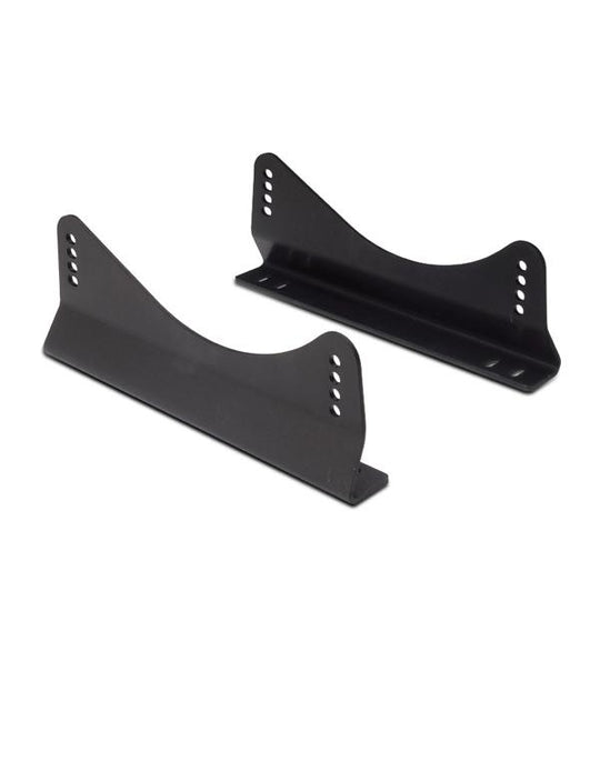 Black Sparco side mount aluminum seat bracket showing the sturdy frame and mounting holes for racing seat installation.