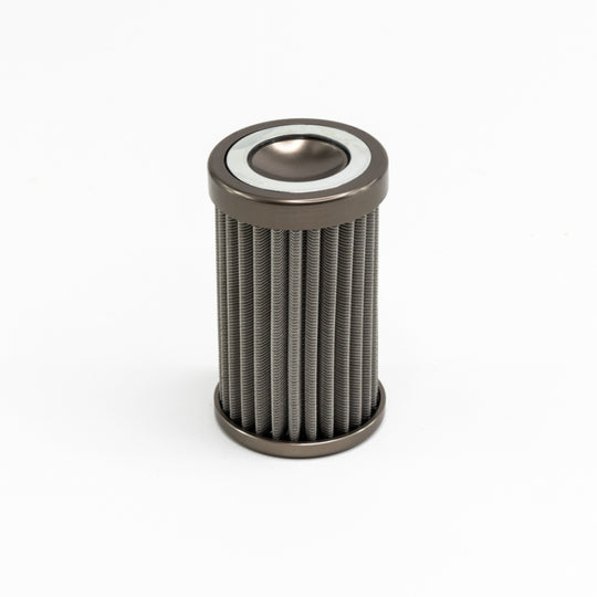 DeatschWerks stainless steel 100 micron universal fuel filter element for 110mm housing, designed for durable filtration.