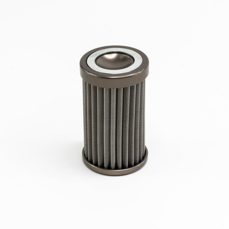 DeatschWerks stainless steel 100 micron universal fuel filter element for 110mm housing, designed for durable filtration.