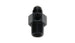 Vibrant -8AN male to 1/4in NPT male union adapter fitting with 1/8in NPT port, metal construction for fluid connections
