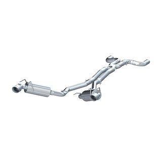 MBRP catback exhaust system for 2010 Chevy Camaro V6 3.6L with round dual tips, shown installed on the vehicle.