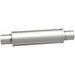MagnaFlow Mag SS muffler with 14x4x4 inch body and 2.5x2.5 inch inlet and outlet pipes, shown in the image.