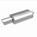 MagnaFlow muffler with tip, model RS 14X5X8, featuring 2.25/4 inch inlet and outlet pipes, automotive exhaust part.