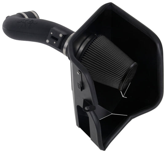 K&N Engineering cold air intake system for 2019+ Chevrolet Silverado 1500 V8 6.2L engine, featuring metal and filter components