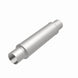 MagnaFlow Mag SS 3-inch muffler with 14x4x4 inch dimensions, showcasing the stainless steel construction and inlet/outlet openings.
