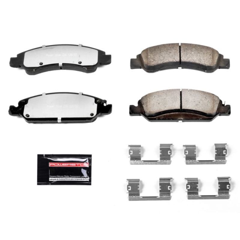 PowerStop Chevrolet Silverado 1500 front Z36 truck and tow brake pads with hardware, showcasing performance brake components.