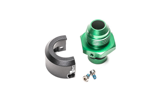 Radium Engineering V2 quick connect fitting, 15mm male to 10AN male straight, high-performance automotive fluid connector