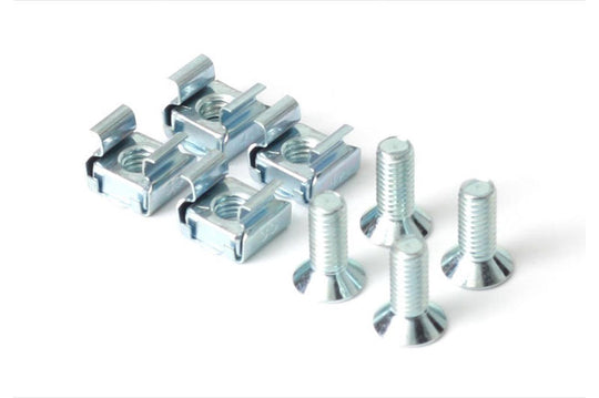 Haltech Platinum ECU rail-type mounts and screws for gauge components, pack of 4, with metal hardware and mounting brackets.