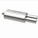 MagnaFlow stainless steel muffler with tip, 14x5x8 inches, featuring 2.25/3 inlet and outlet pipes, for automotive exhaust systems.