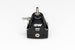 Black DeatschWerks DWR1000iL inline adjustable fuel pressure regulator with inlet and outlet fittings for automotive fuel systems.