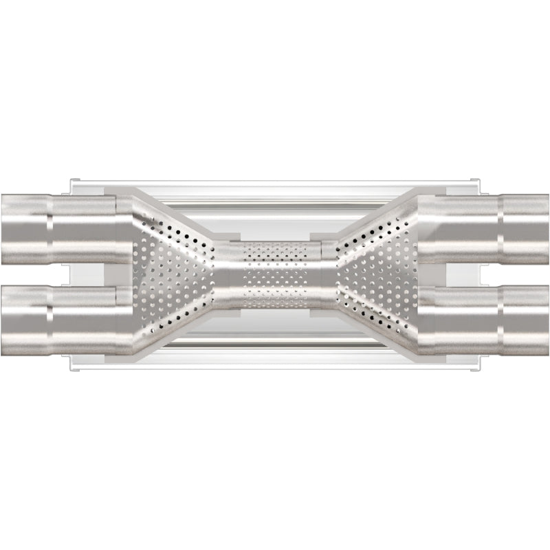 MagnaFlow Mag SS muffler with 24x5x8 inch D/D design, featuring dual inlet and outlet, stainless steel construction, and polished finish.
