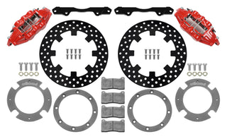 Wilwood 17-21 Can-Am X3RS red 6-piston front brake kit with drilled rotors, 11.25-inch performance brake system.