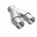 MagnaFlow Y Pipe in aluminum with smooth transition, 2.5/3 inch inlet and 10-inch length, for automotive exhaust systems.