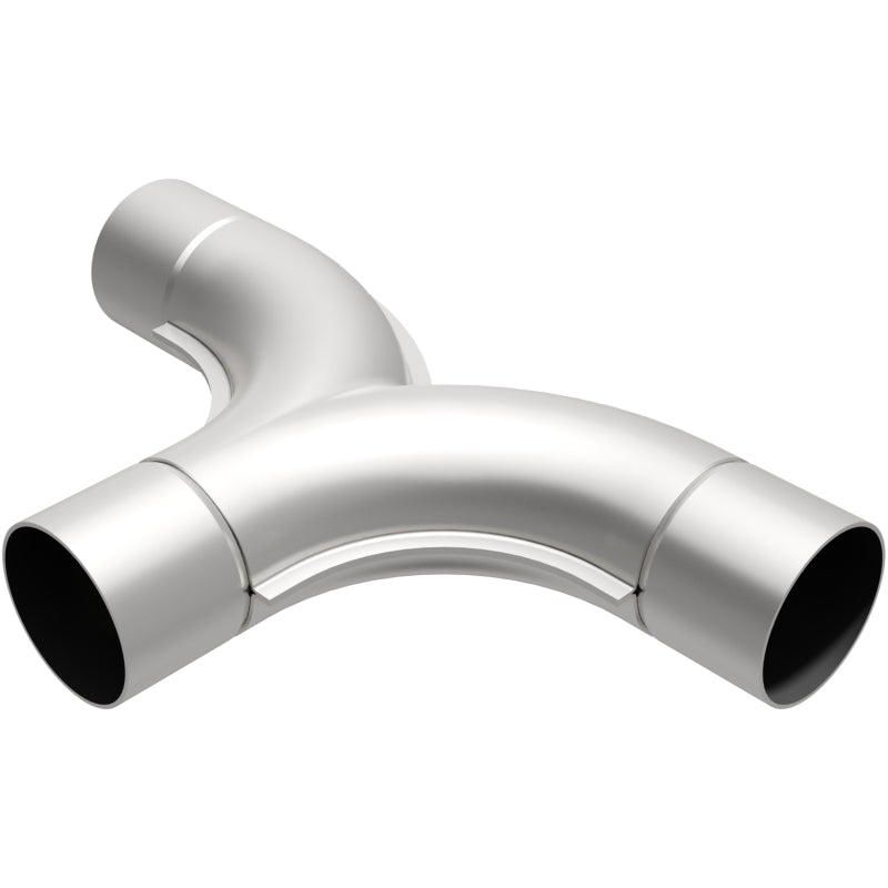 MagnaFlow Smooth Trans T 2.50-inch stainless steel connecting pipe with 90/90 degree bends for exhaust systems.