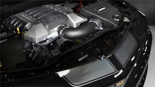 CORSA Performance cold air intake for Chevrolet Camaro SS 6.2L V8 engine, featuring black plastic and metal components.