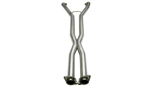 CORSA Performance X pipe exhaust for Chevrolet Corvette C6 2009-2013 with 6.2L V8 engine, showing the metal pipe and connectors.