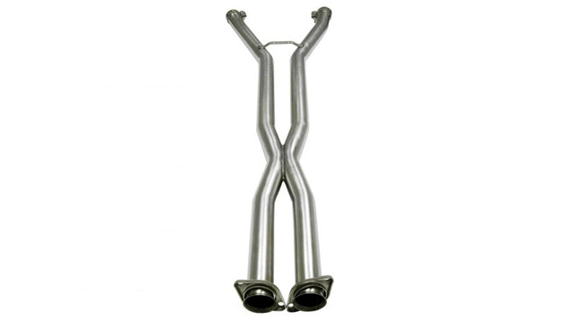 CORSA Performance X pipe exhaust for Chevrolet Corvette C6 2009-2013 with 6.2L V8 engine, showing the metal pipe and connectors.