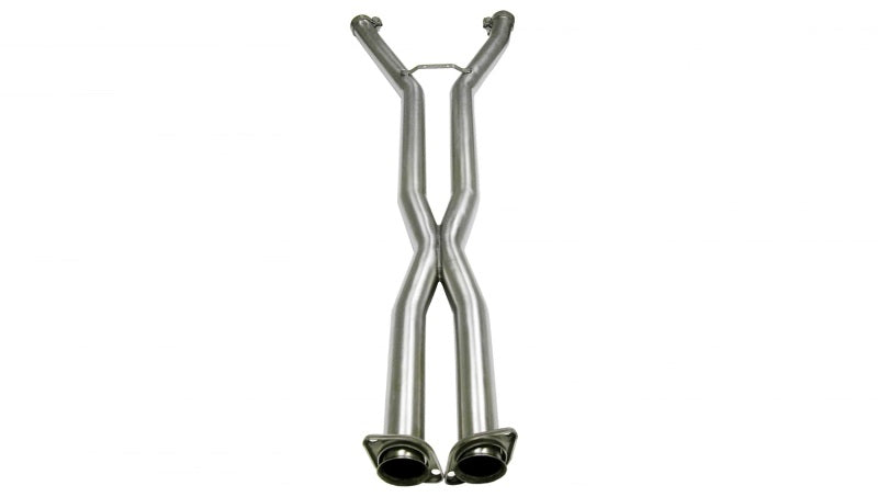 CORSA Performance X pipe exhaust for Chevrolet Corvette C6 2009-2013 with 6.2L V8 engine, showing the metal pipe and connectors.