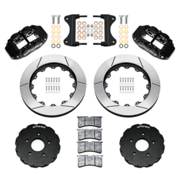 Wilwood forged narrow Superlite 6R front big brake kit with 14-inch black rotor for Chevrolet Corvette C7 (2014-2019).