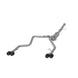 MBRP catback exhaust system for Chevy Silverado 1500 6.2L with dual split rear design and quad carbon fiber tips