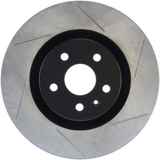 StopTech Power Slot front left slotted brake rotor for 2009 Pontiac G8 GXP and Camaro SS 8-cylinder vehicles.