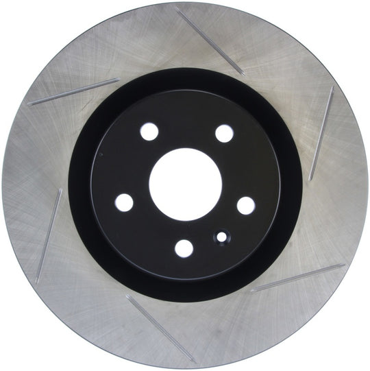 StopTech Power Slot front left slotted brake rotor for 2009 Pontiac G8 GXP and 10 Camaro SS with 8-cylinder engine.