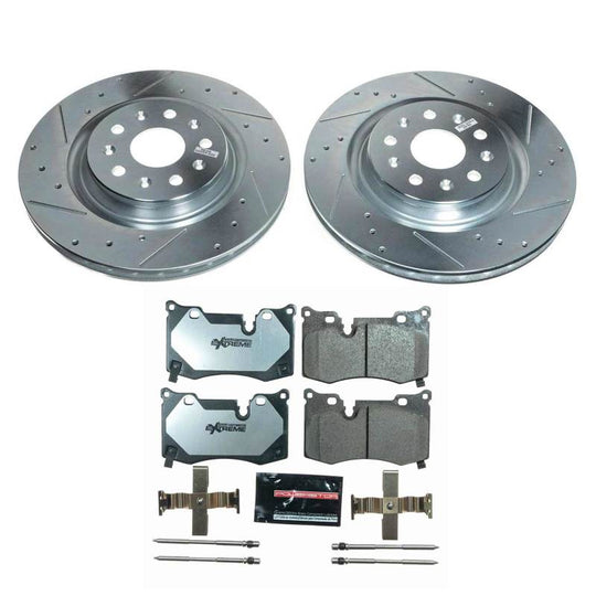PowerStop Z26 street brake kit for 2020-2021 Chevrolet Corvette rear performance brake system with rotors and calipers.