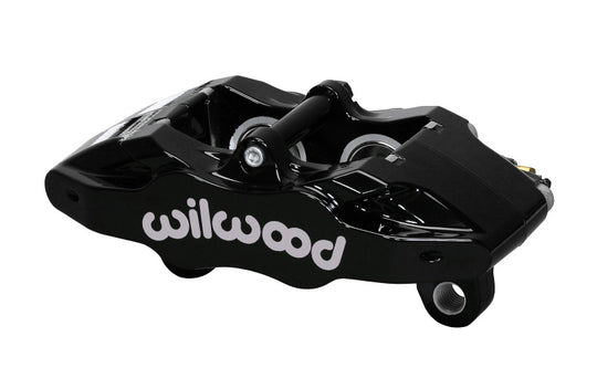 Wilwood Black DPC56 brake caliper with 1.25-inch piston and 1.04-inch disc for high-performance automotive braking system.