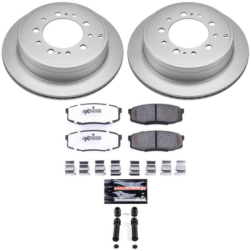 PowerStop rear Z36 coated brake kit for Lexus LX570 trucks, featuring performance brakes for towing and heavy-duty driving.