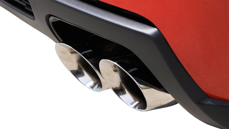 Polished CORSA Performance catback exhaust system for 2012-2015 Chevrolet Camaro ZL1 coupe with 6.2L V8 engine, showing the chrome finish.